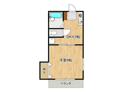 メゾンクラージュ(1DK/2階)の間取り写真