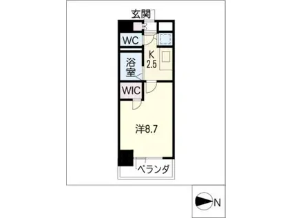 ハルモニア(1K/8階)の間取り写真