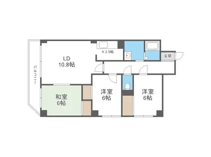 ラヴァンスコート(3LDK/2階)の間取り写真