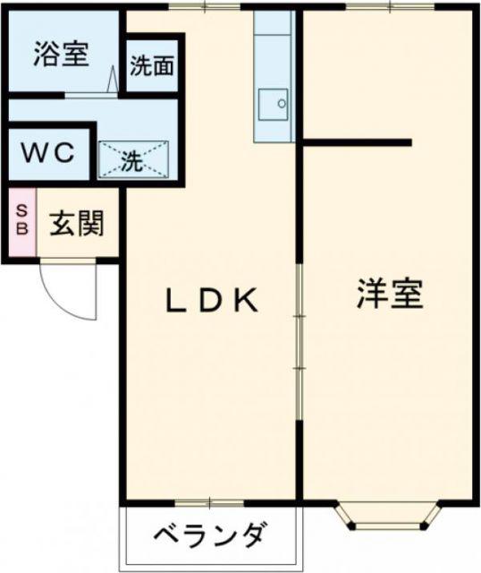 レジデンス金岡(1DK/2階)の間取り写真