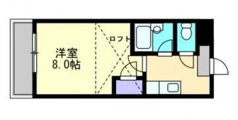 ミガール(1K/3階)の間取り写真