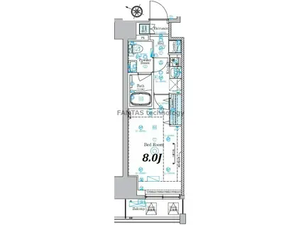 プレセダンヒルズ文京本駒込(1K/6階)の間取り写真