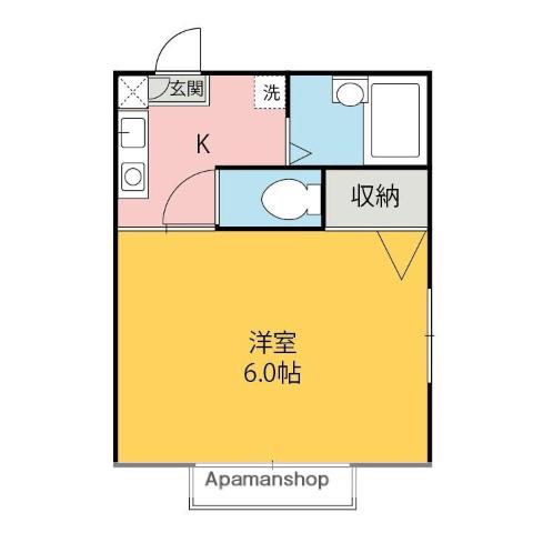 コンフォート上里5・6・7・8番館(1K/2階)の間取り写真