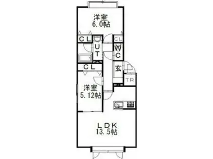 パークプラザMII(2LDK/1階)の間取り写真