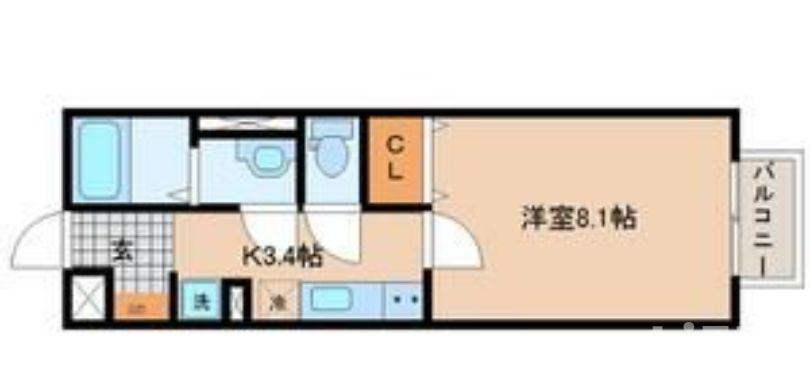 CREER中野栄(1K/1階)の間取り写真