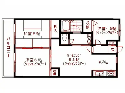あざみ野ゆうビル(3DK/3階)の間取り写真
