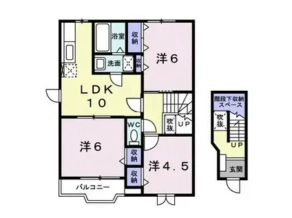 ラ・メールYAKUMARU II(3LDK/2階)の間取り写真