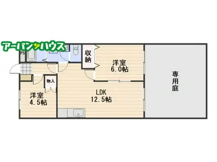 ベルクレスト(2LDK/1階)の間取り写真