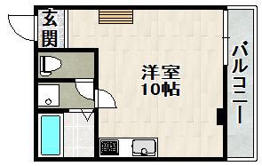 谷内ビル(ワンルーム/2階)の間取り写真
