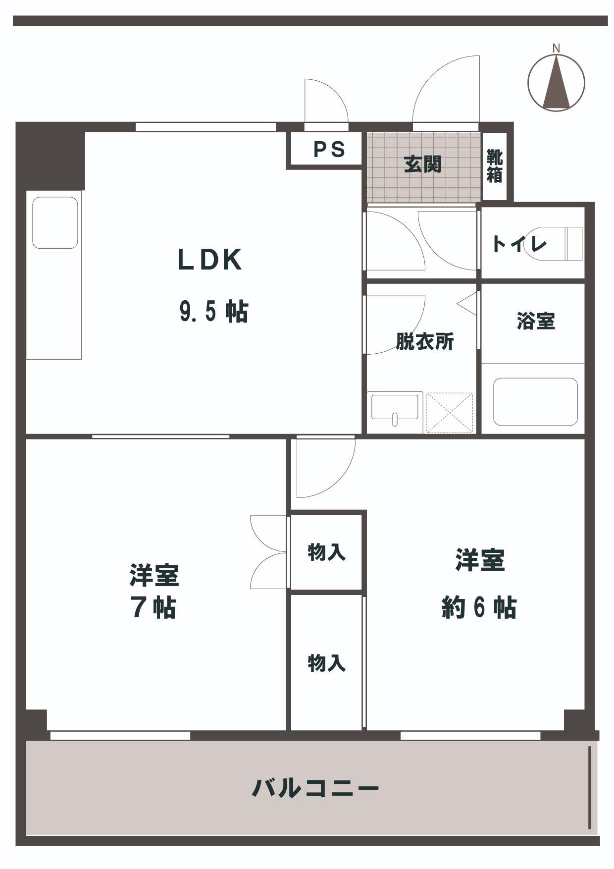 ソフィア今(2LDK/3階)の間取り写真
