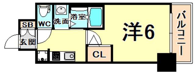 エステムコート神戸元町IIグレイド(1K/4階)の間取り写真