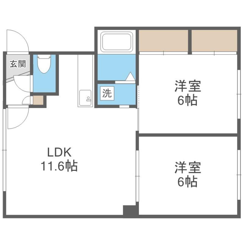 コーポアベニュー(2LDK/1階)の間取り写真