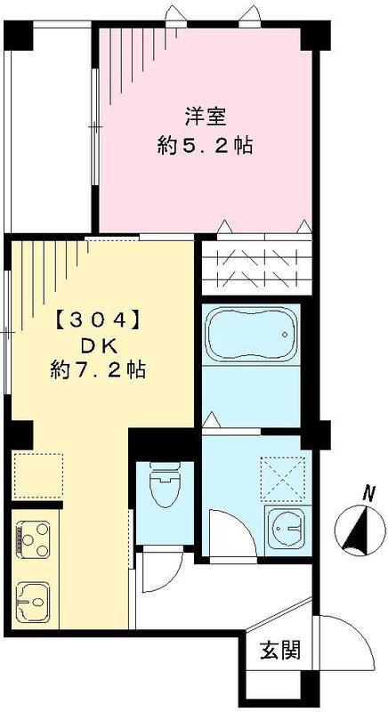 イーグレットコート(1DK/3階)の間取り写真