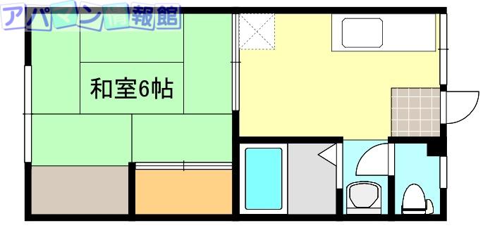 ハイツ谷川(1K/2階)の間取り写真