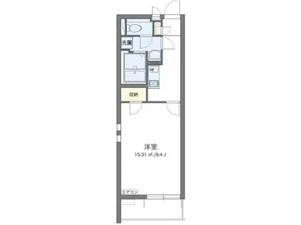 クレイノベルツリー(1K/2階)の間取り写真