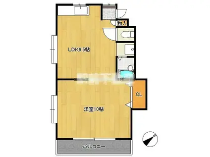 シャロム国分(1LDK/2階)の間取り写真