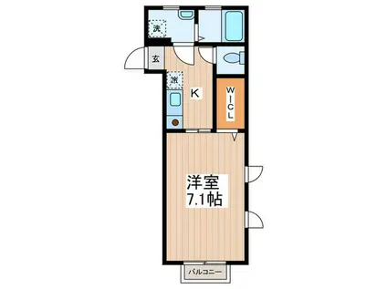 プティット・シャンブル(1K/1階)の間取り写真