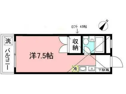ラフォーレハイツ(ワンルーム/1階)の間取り写真