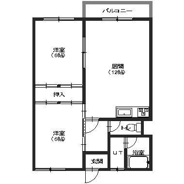 吉川マンション(2LDK/1階)の間取り写真