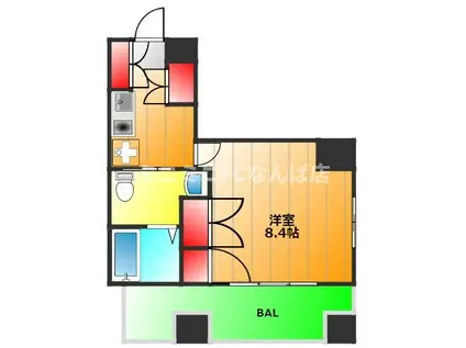 エスリード心斎橋西(1K/11階)の間取り写真