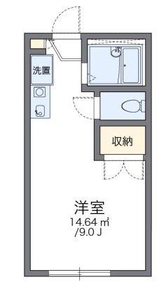 レオパレスウエストRIVER(ワンルーム/2階)の間取り写真