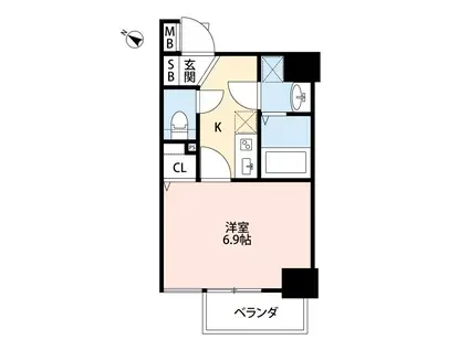 CROIRE(1K/5階)の間取り写真