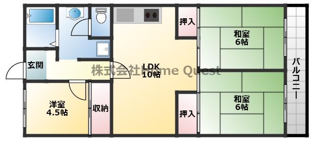 ファンション渋川(3LDK/3階)の間取り写真