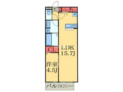 ルミエール神明町(1LDK/2階)の間取り写真