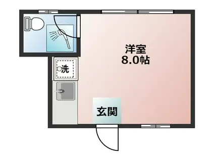 城間アパート(ワンルーム/4階)の間取り写真