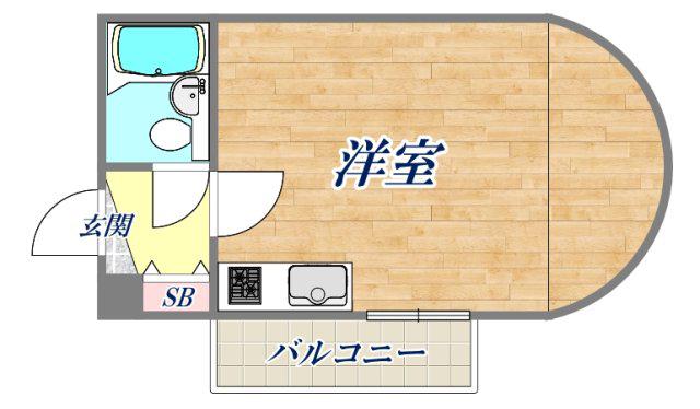 サンパレス21塚口2(ワンルーム/1階)の間取り写真