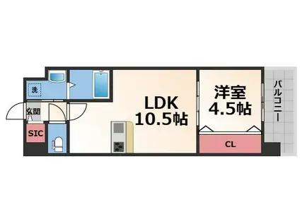 GRAND PASEO サウス(1LDK/7階)の間取り写真