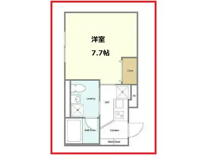 ノゾミオ赤羽(1K/1階)の間取り写真