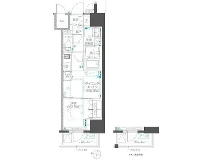 ズーム本郷(1DK/7階)の間取り写真