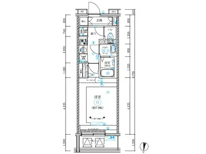 RELUXIA立石(1K/5階)の間取り写真