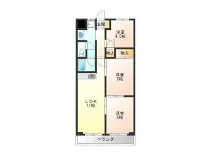 ソーラーハイツあづさ(3LDK/3階)の間取り写真