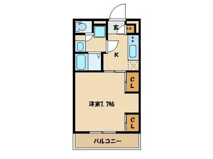 リブリ・FUSTO(1K/1階)の間取り写真