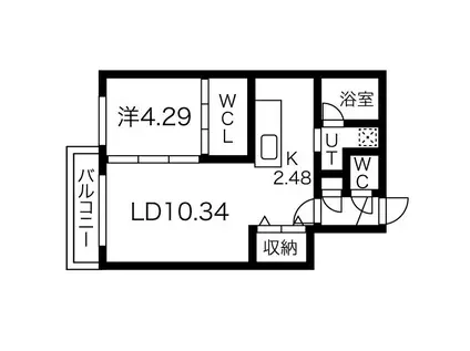 ELSA琴似(1LDK/4階)の間取り写真