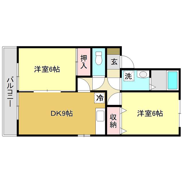 セジュールM(2DK/2階)の間取り写真