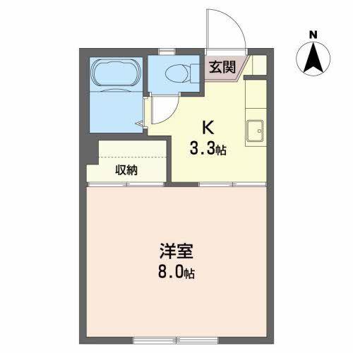 ブルージュ(1K/1階)の間取り写真