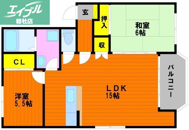 ヴェル・フィオーレNT D棟(2LDK/1階)の間取り写真
