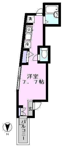 ハーミット北千住(ワンルーム/2階)の間取り写真