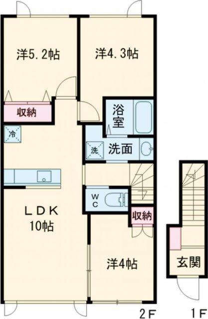 グランテイク22(3LDK/2階)の間取り写真