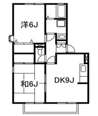 フレマリール桜ヶ丘A(2DK/1階)の間取り写真