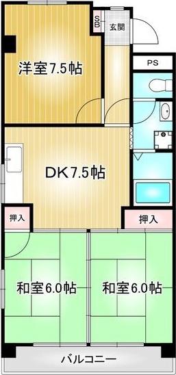 森ハイツ(3DK/3階)の間取り写真