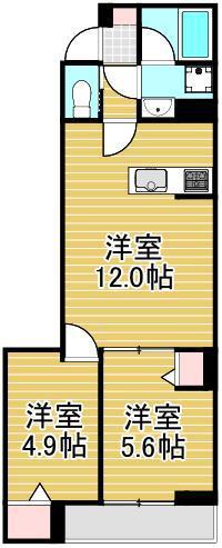 セレスティア六町IV(2LDK/1階)の間取り写真