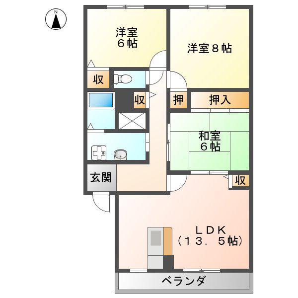 アミティ21(3LDK/2階)の間取り写真