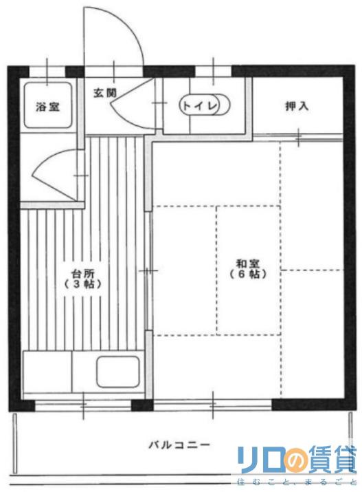 中善マンション(1K/3階)の間取り写真