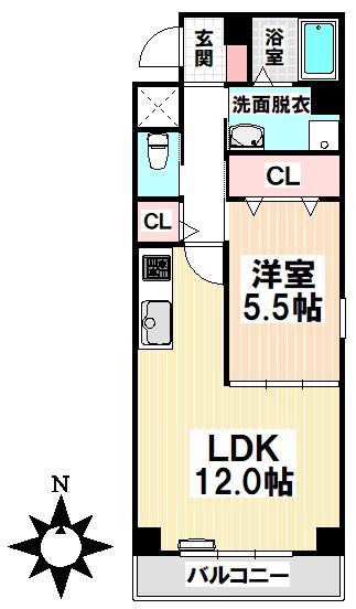 グリーンコーポ瑞穂(1LDK/1階)の間取り写真