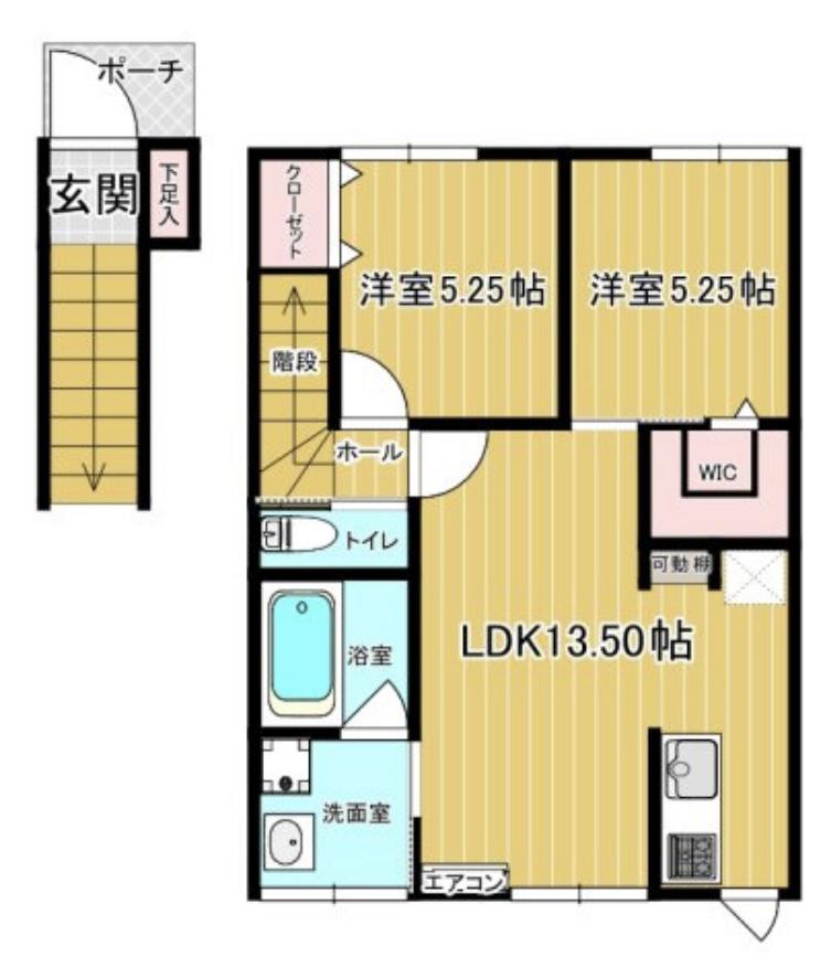 FAREイースト 1(2LDK/2階)の間取り写真