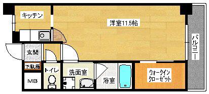 グレースコート(ワンルーム/7階)の間取り写真